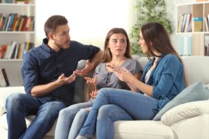 Family members discuss addiction and family