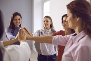 group therapy in a women's rehab program